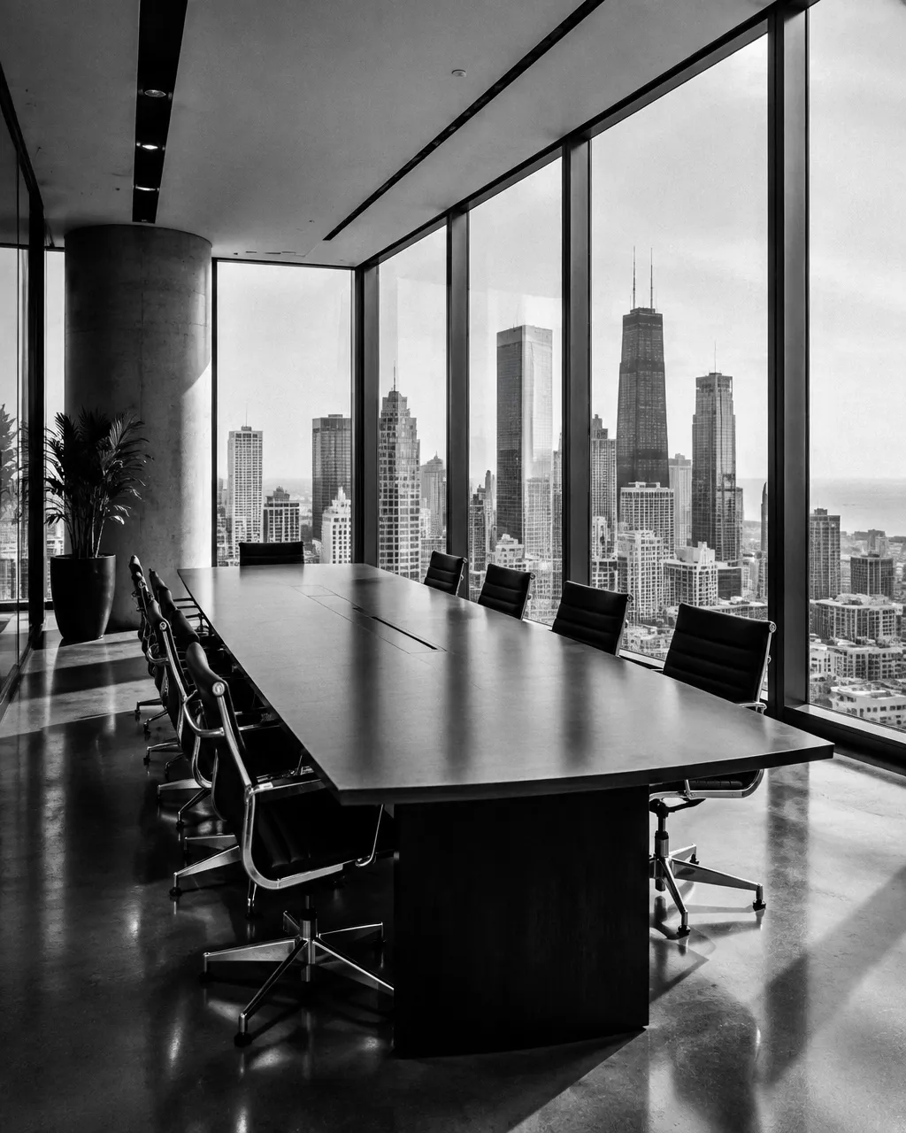 Clean modern office ready for a working day